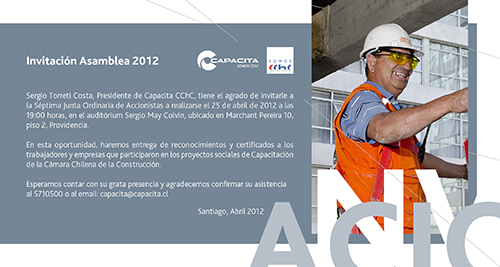 Invitación asamblea corporativa | Capacita CChC